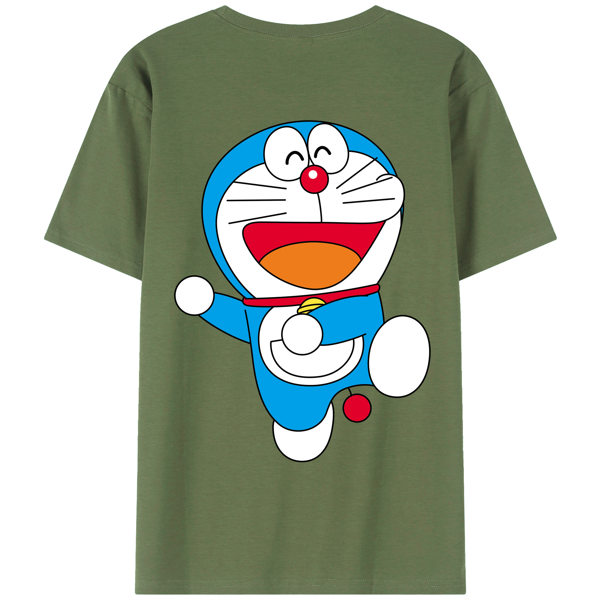 （画像用） ドラえもん Doraemon 綿100％ メンズ半袖Tシャツ（バックプリント） 通気性